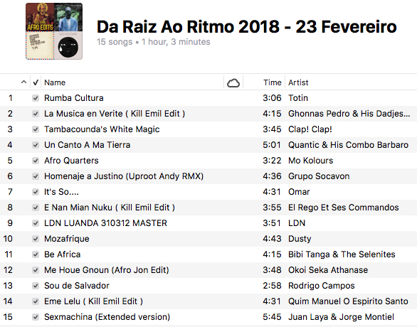 Da Raiz Ao Ritmo 23 Fevereiro 2018 playlist